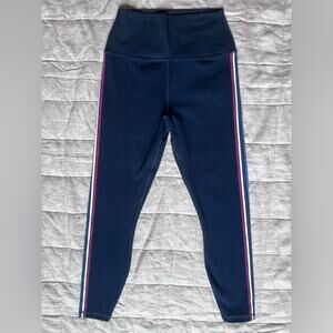 Spiritual Gangster Navy High Rise with Magenta & Blue Side Stripes - Small